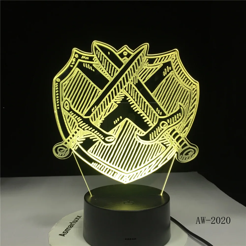 3D светодиодный визуальный прикроватный светильник для сна с Usb крестовая