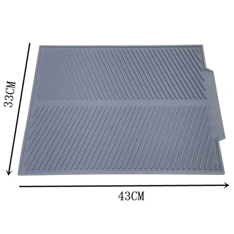 Silicone Dish Drying Mat Flume Folding Draining Rectangle Drain Dishes Pad Heat Resistant Non-Slip Tray Green | Дом и сад