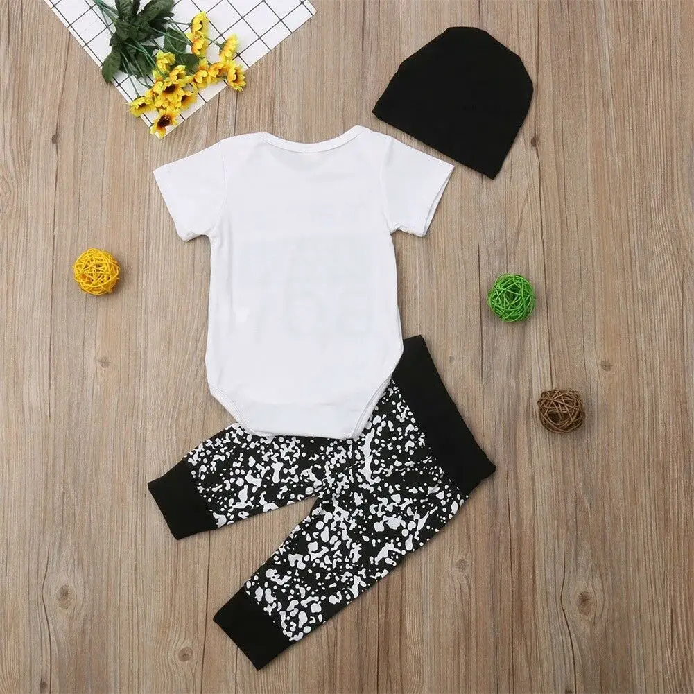 

Pudcoco Baby Boy Suit 0-18M Newborn Infant Baby Boy Bodysuit Jumpsuit Clothes Outfits Pants Hat