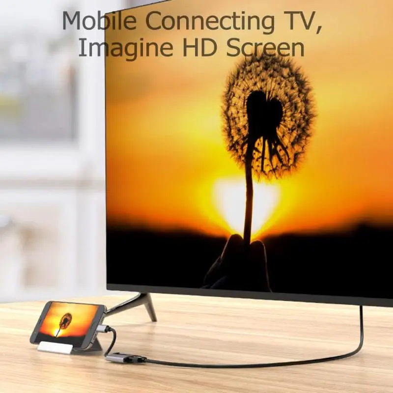 Высокопроизводительный кабель type C Male HDMI Female USB Кабельный адаптер переходник