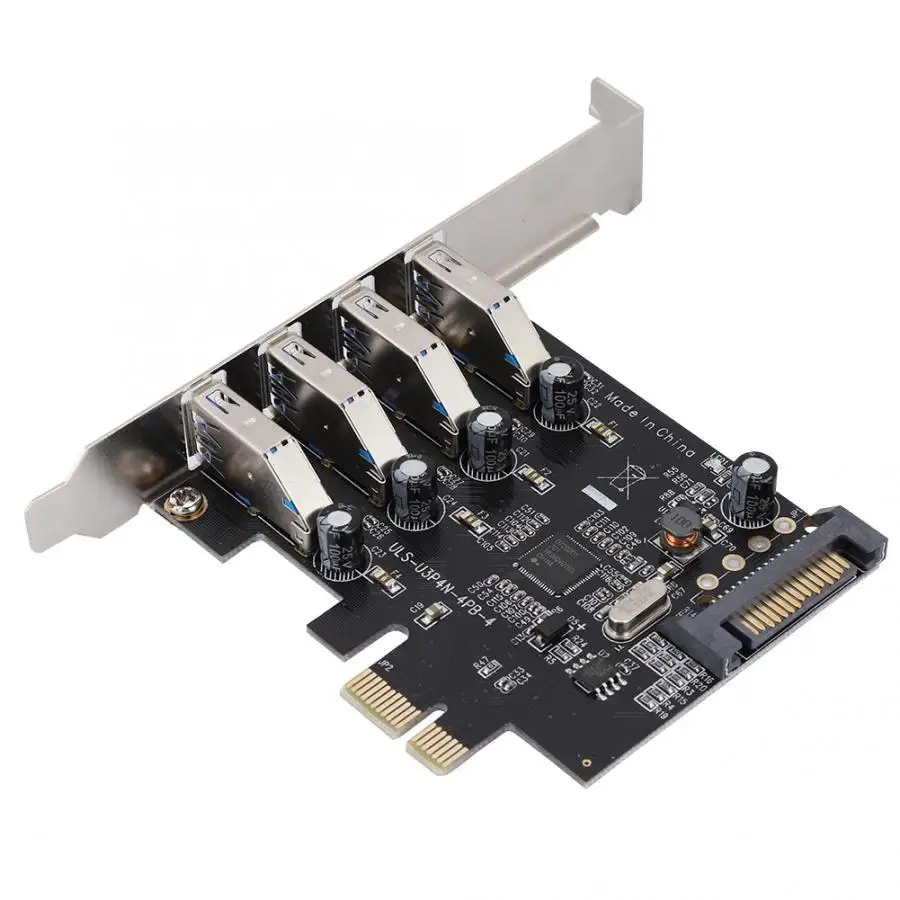 Горячий SATA разъем питания расширение Экспресс карты адаптер 4 портовый USB 3 0 PCI 15