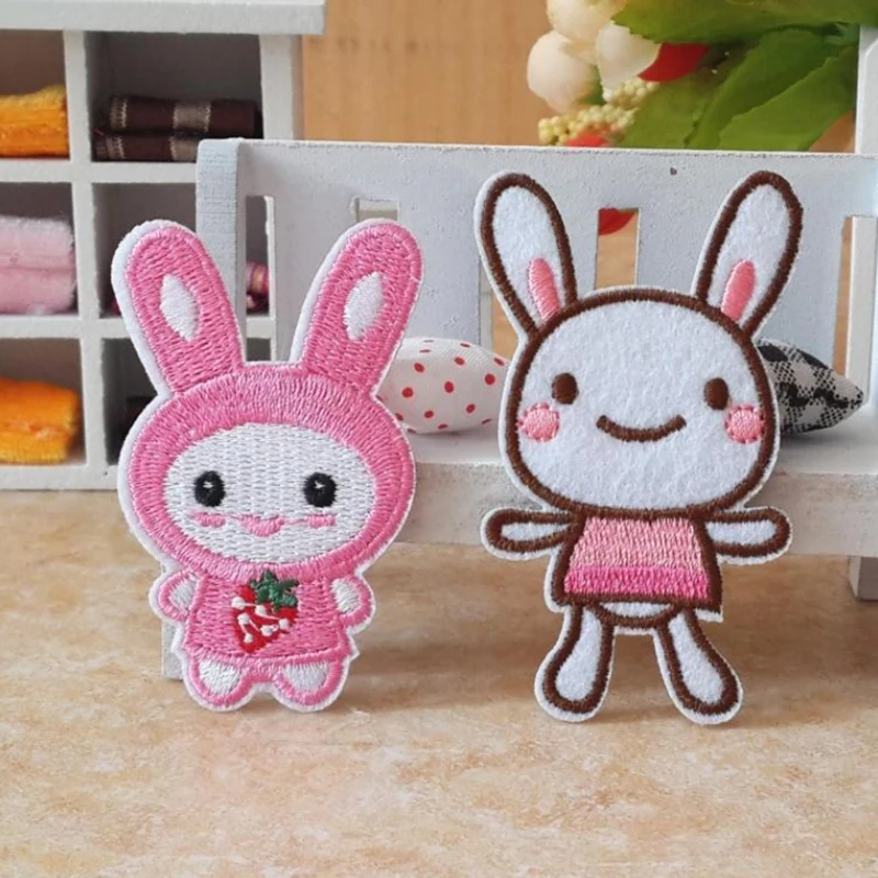 Милый кролик мультфильм Модная одежда украшения вышитые DIY патч|Заплатки| |