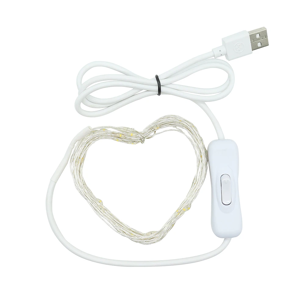5 м 50 светодио дный s USB Медь свет шнура DC5V ON/OFF переключатель безопасный
