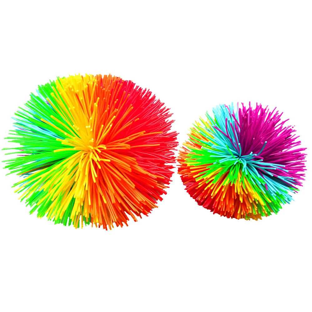 

8cm Rainbow Colorful Ball High Quality Silicone Quiet Stretchy Sensory Toy Autism Occupational Stress Relief 2019 Best Sale