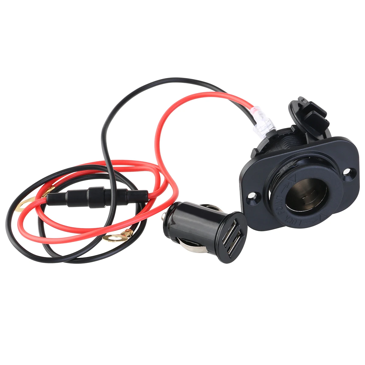 TINKSKY 12 V автомобильный мотоцикл двойной USB адаптер прикуривателя гнездо разъема