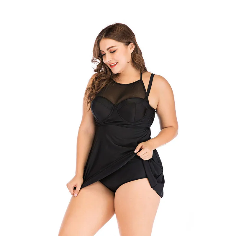 Бикини размера плюс летнее платье-комбинация пуш-ап купальные купальники