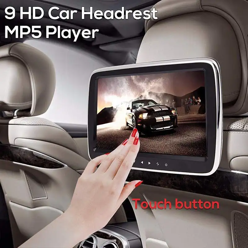 9 дюймов Автомобильный подголовник монитор DVD MP5 плеер USB/SD/HDMI/FM/игра Автомобильный цифровой экран Аудио Видео Радио Стерео пульт дистанционного управления