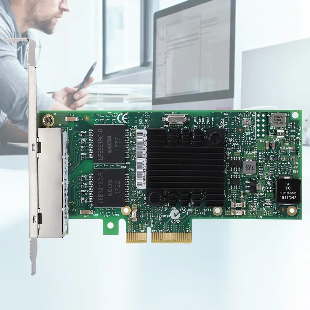 PCI-E 4-портовый сервер Gigabit Ethernet адаптер для сетевой карты intel i350 T4 PCI-Ex4 10/100/1000 Мбит/с