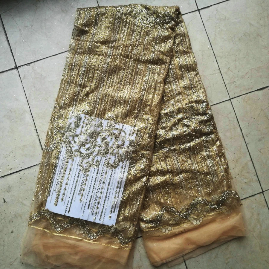 

So beautiful beads curtain pattern with Full Glued Glitter Sequins dress Fabric ZP0-3 French tulle Lace Fabric