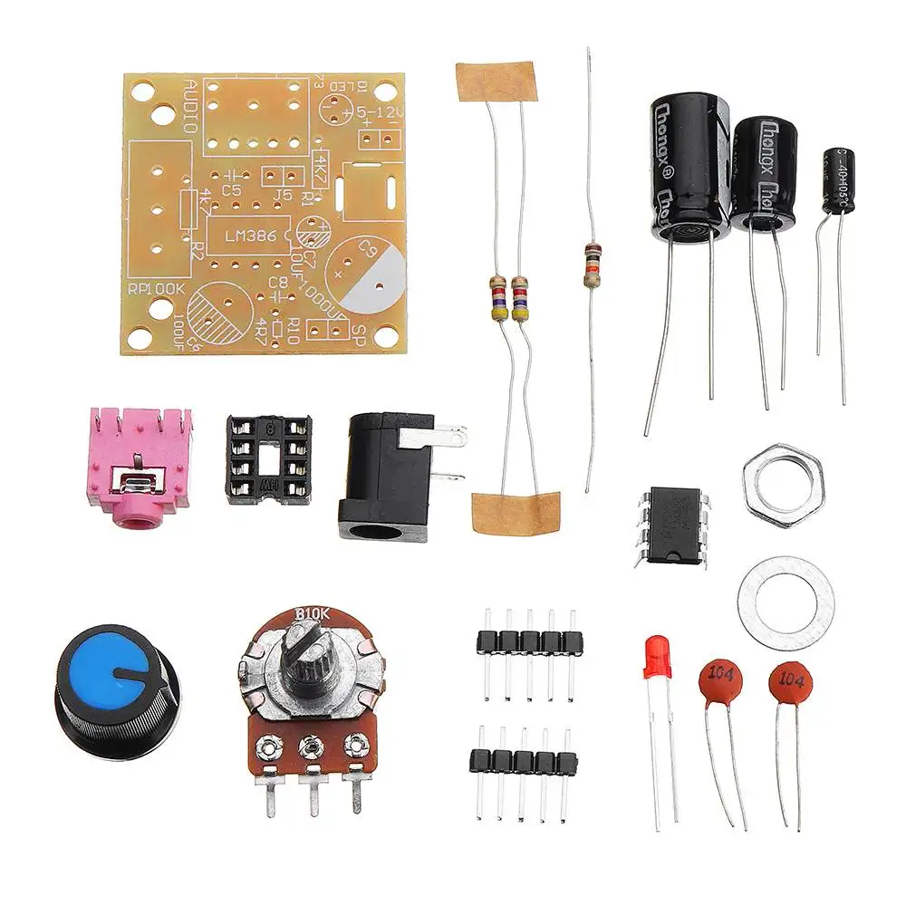 LEORY DIY LM386 ультра мини Мощность Плата усилителя комплект низкая потребление 3 ~ 12