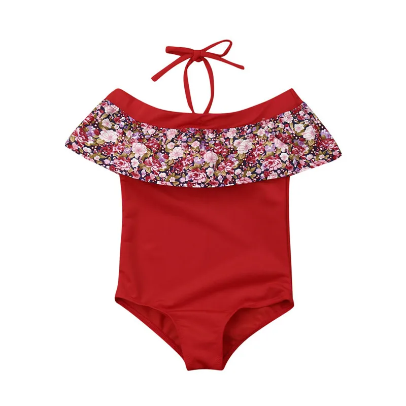 Милый детский купальник бикини с поясом для маленьких девочек летняя пляжная