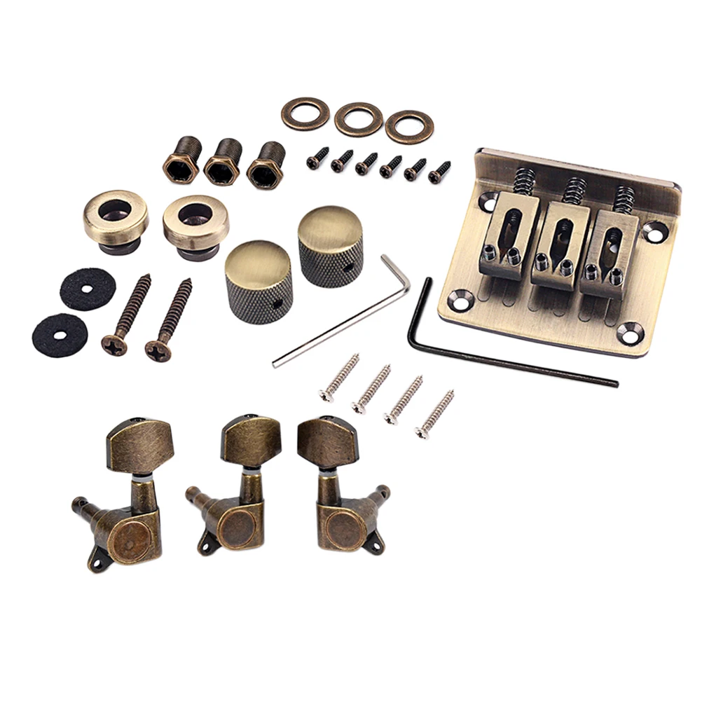 Бронзовый Тройной мост с 3 фиксированными струнами не-тромоло Hardtail Мост 2