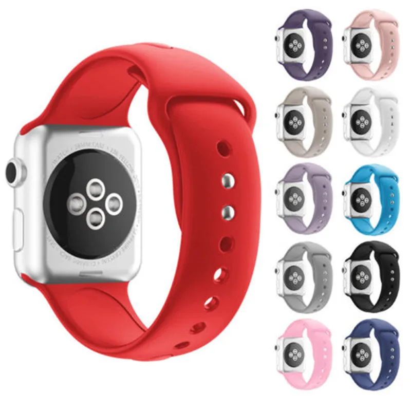 Новый силиконовый спортивный ремешок многоцветный для часов Apple Watch 38 мм-42 мм