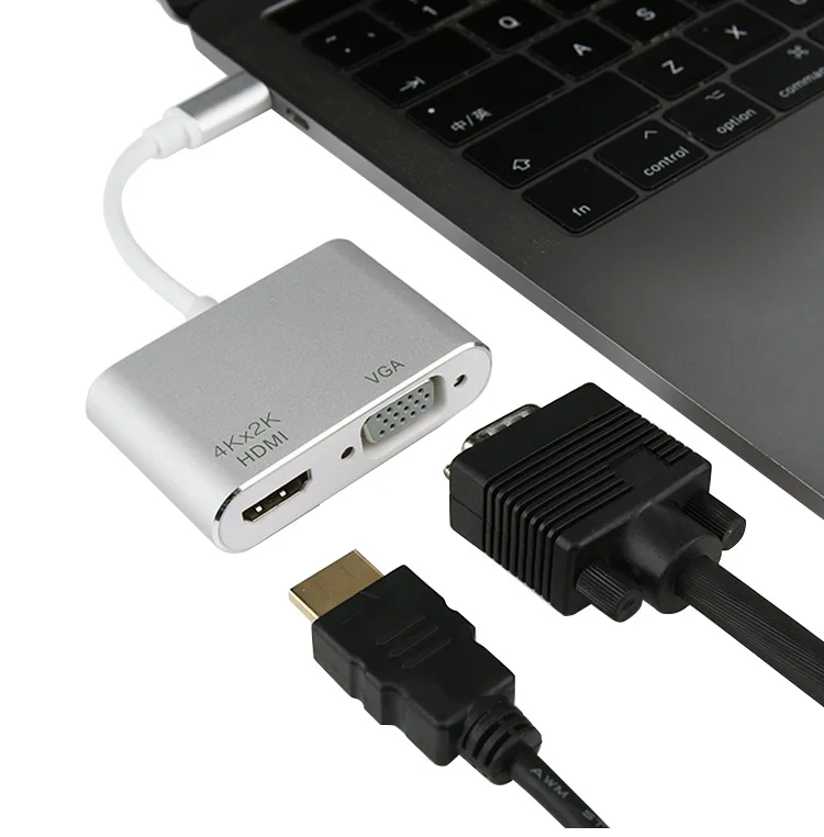Переходник с USB C на HD 4K VGA переходник 3 1 типа UHD для 2018 iPad Pro/MacBook Pro/Chromebook|Кабели HDMI| |