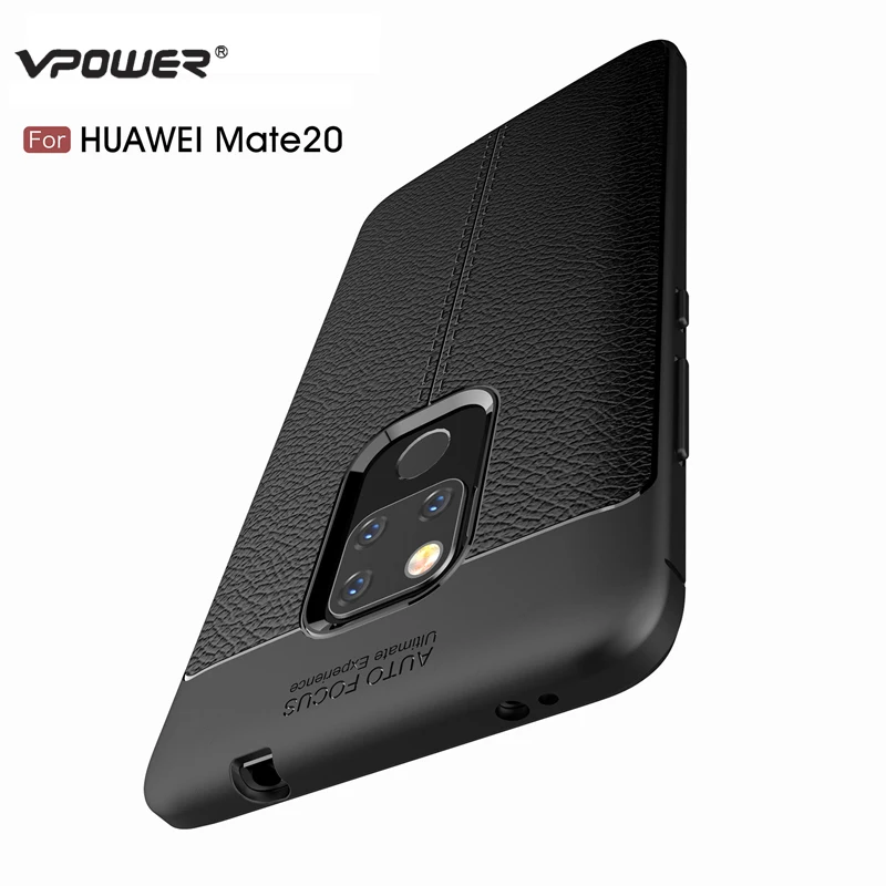Чехол для Huawei Mate 20 Оригинальный чехол Vpower Lichee с узором Ударопрочный Мягкий