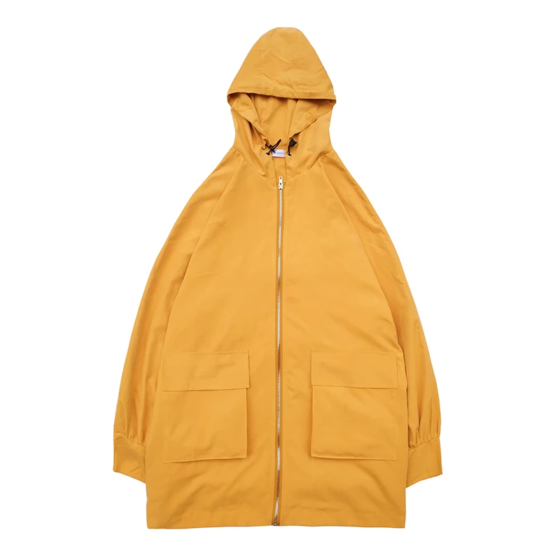 Весенняя Новая ветровка мужская модная однотонная Повседневная Длинная Куртка с