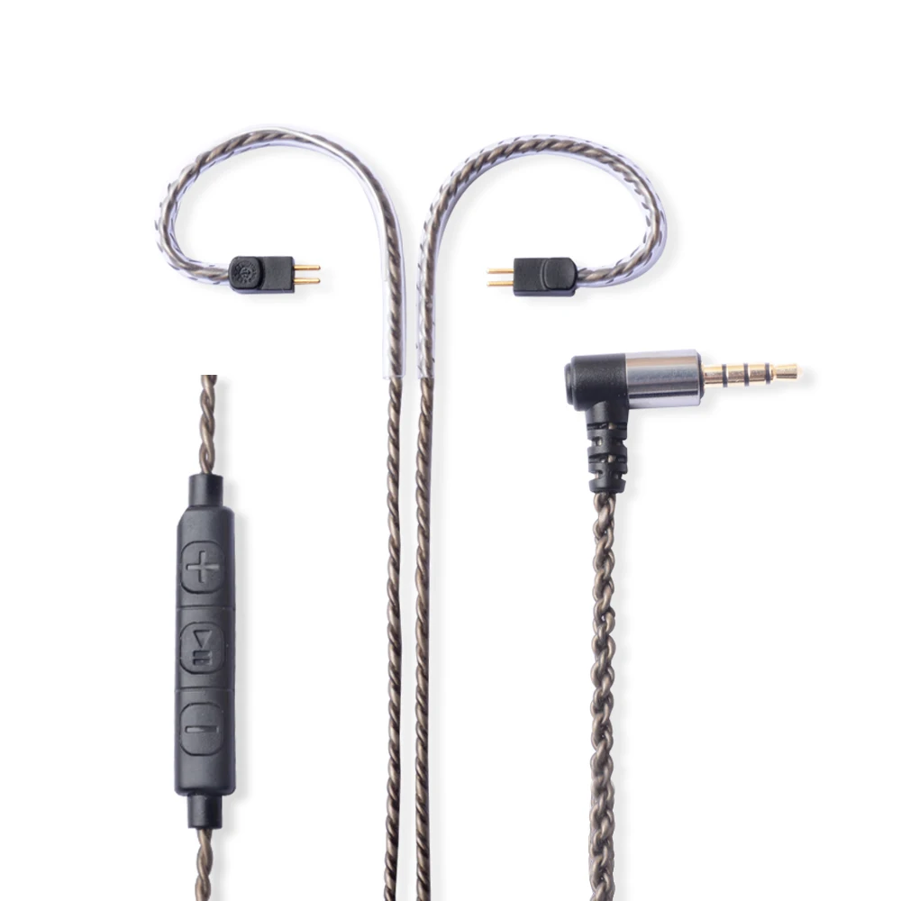 Jack da Substituição de Okcsc Conecta o Único Prata do Cabo o Cabo 0.78mm 3.5mm para Westoneue18 Cristal Chapeado Isine10 Tfz kz As10 2pin – Jh13