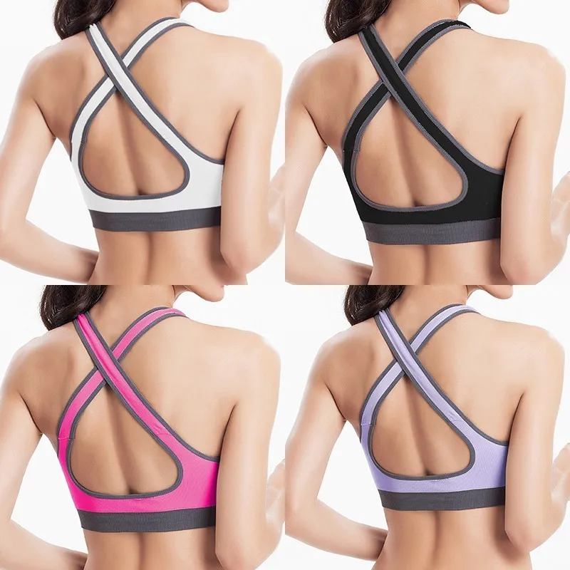 LOEKEAH Push Up Фитнес спортивный бюстгальтер Для женщин с перекрестными ремешками