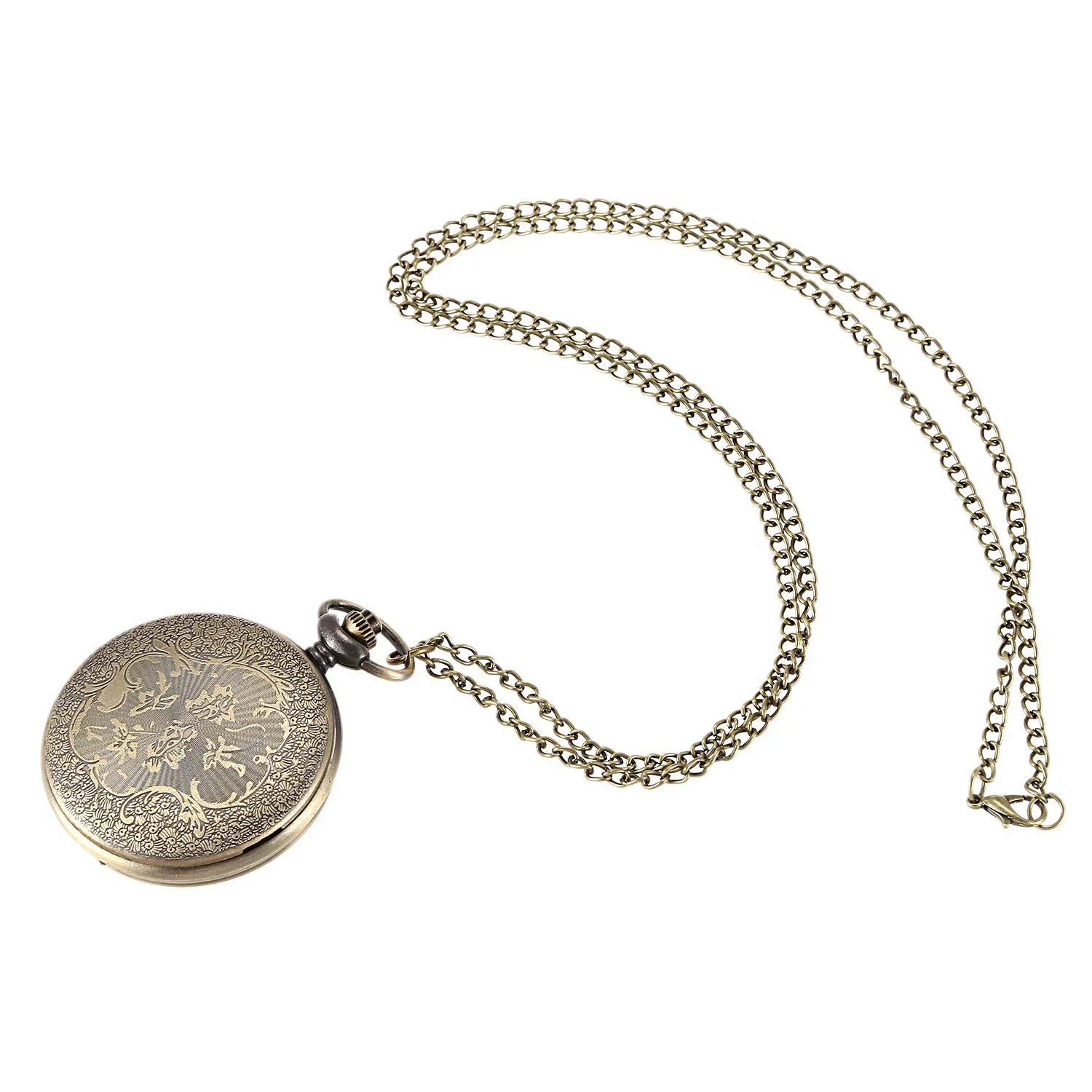 Palace Carved Pocket Watch Vintage Bronze Five Roses Ladies Romantic Hollow Pendant | Наручные часы