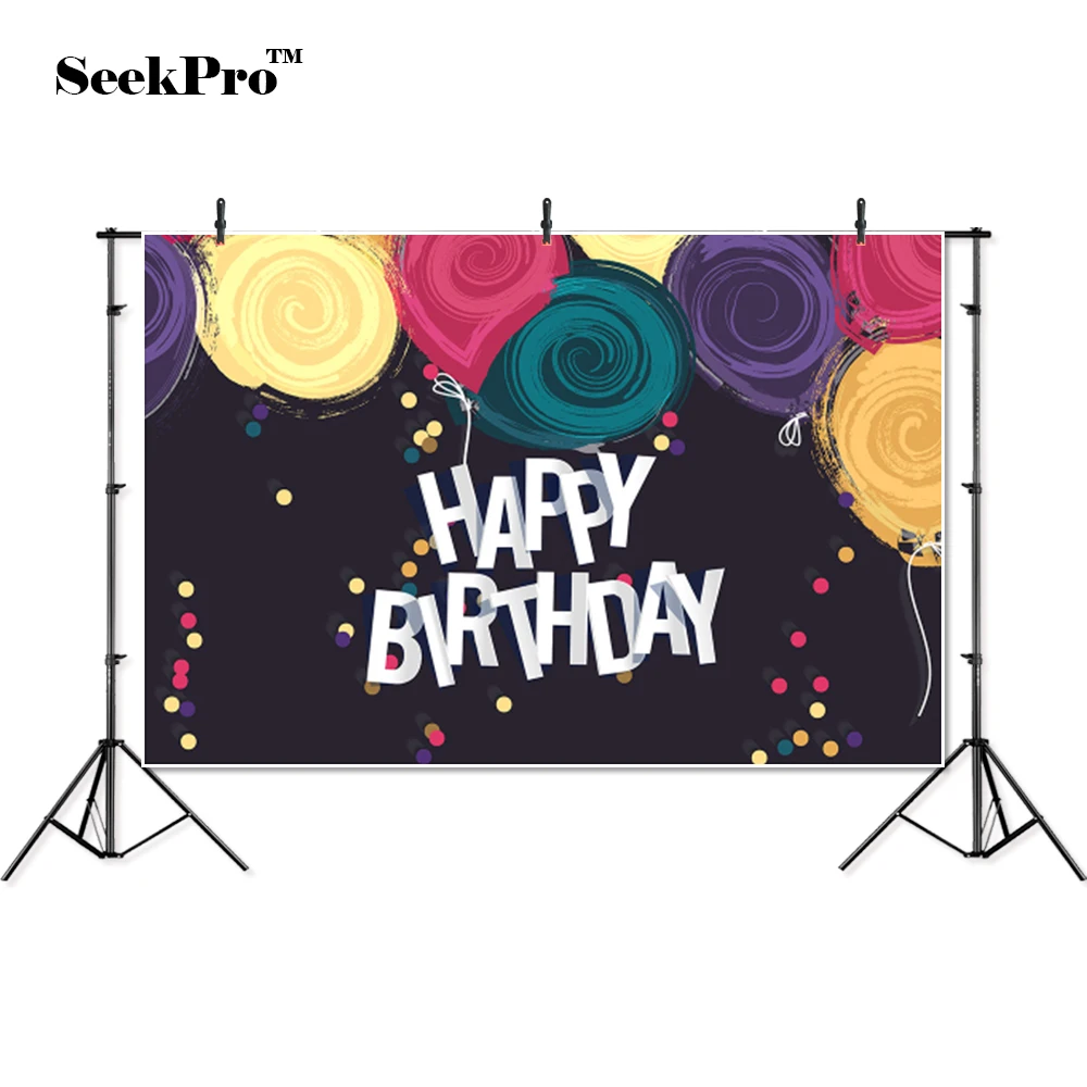 

Тонкий Виниловый фон для студийной фотосъемки с изображением дня рождения и воздушных шаров
