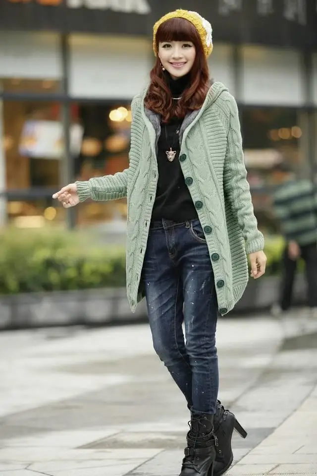 Big Size Loose And Cape Chaqueta Mujer Autumn Invierno Winter women Korean Kardigany Knitwear Uzun Long Sleeve Sweater |