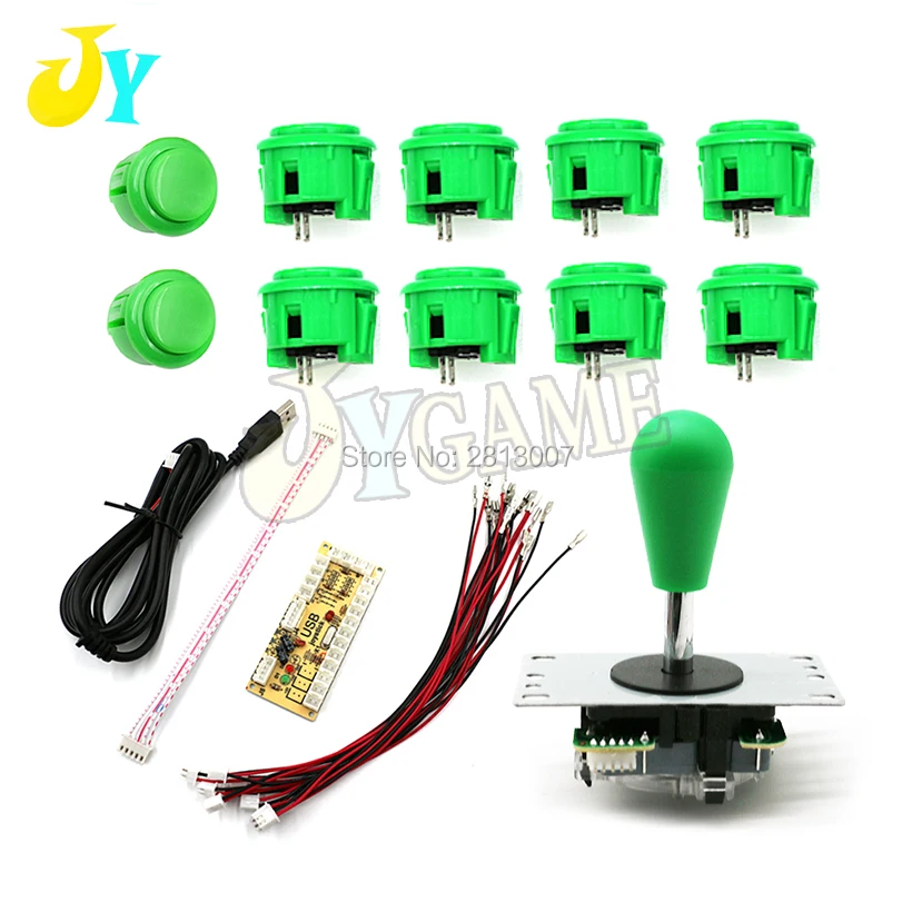 DIY аркадный джойстик комплект 5Pin кабель джойстика 24 мм/30 мм кнопки USB энкодер