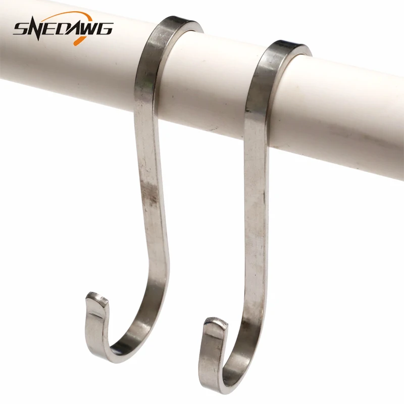 2pcs 304Stainless Steel S Sharped Hooks Hanger Kitchen Bathroom Cabinet Storage Holders for Clothes Pot Pan Holder | Обустройство