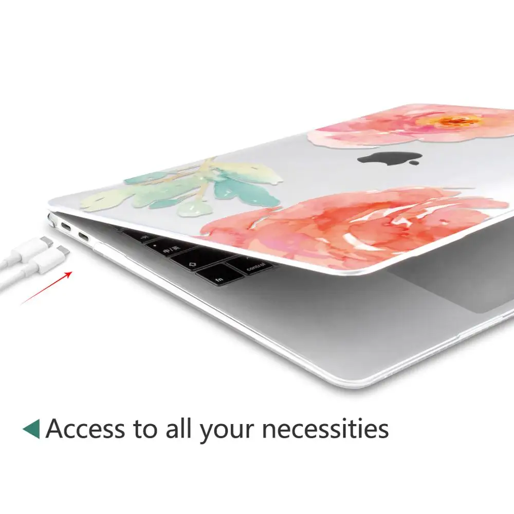 Искусство цветок ультра тонкий легкий ПК Жесткий чехол с клавиатурой для MacBook Air