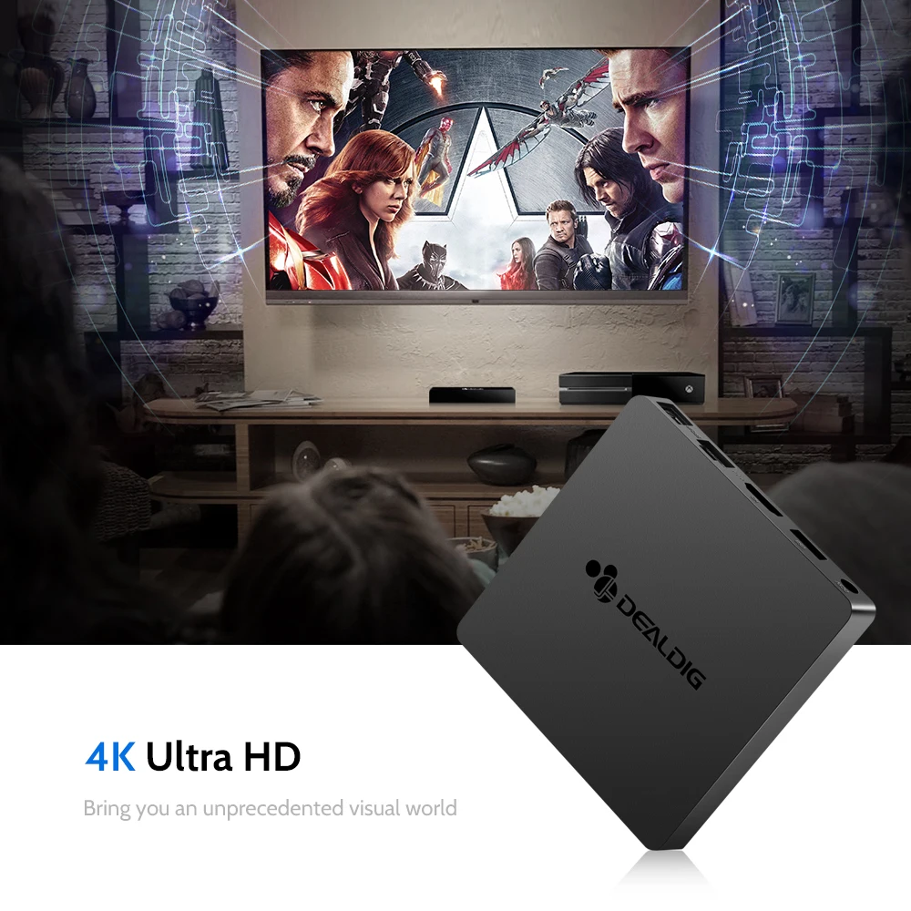 Highdig BOXD6 ТВ приставка Восьмиядерный 3 ГБ ОЗУ 32 Гб ПЗУ для Android 7 1 2 4G/5G Wifi Голосовое