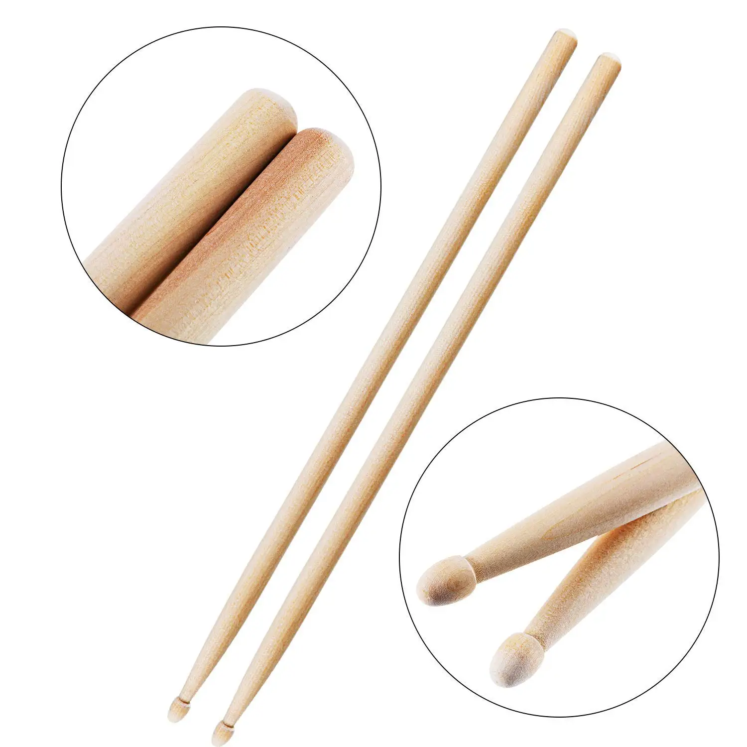 12 Drum Sticks (6 pairs) 5A Drumsticks Maple High Quality Wood |