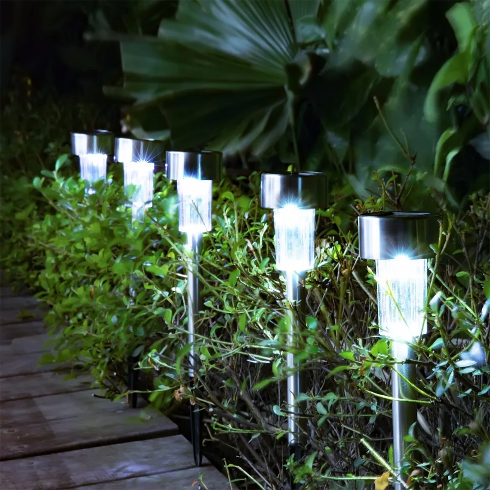 

10PCS/5PCS Waterproof Solar Led Garden Lawn Lights Outdoor Ground Garden Light Solar Path Lawn Lighting Lamp Stainless Steel