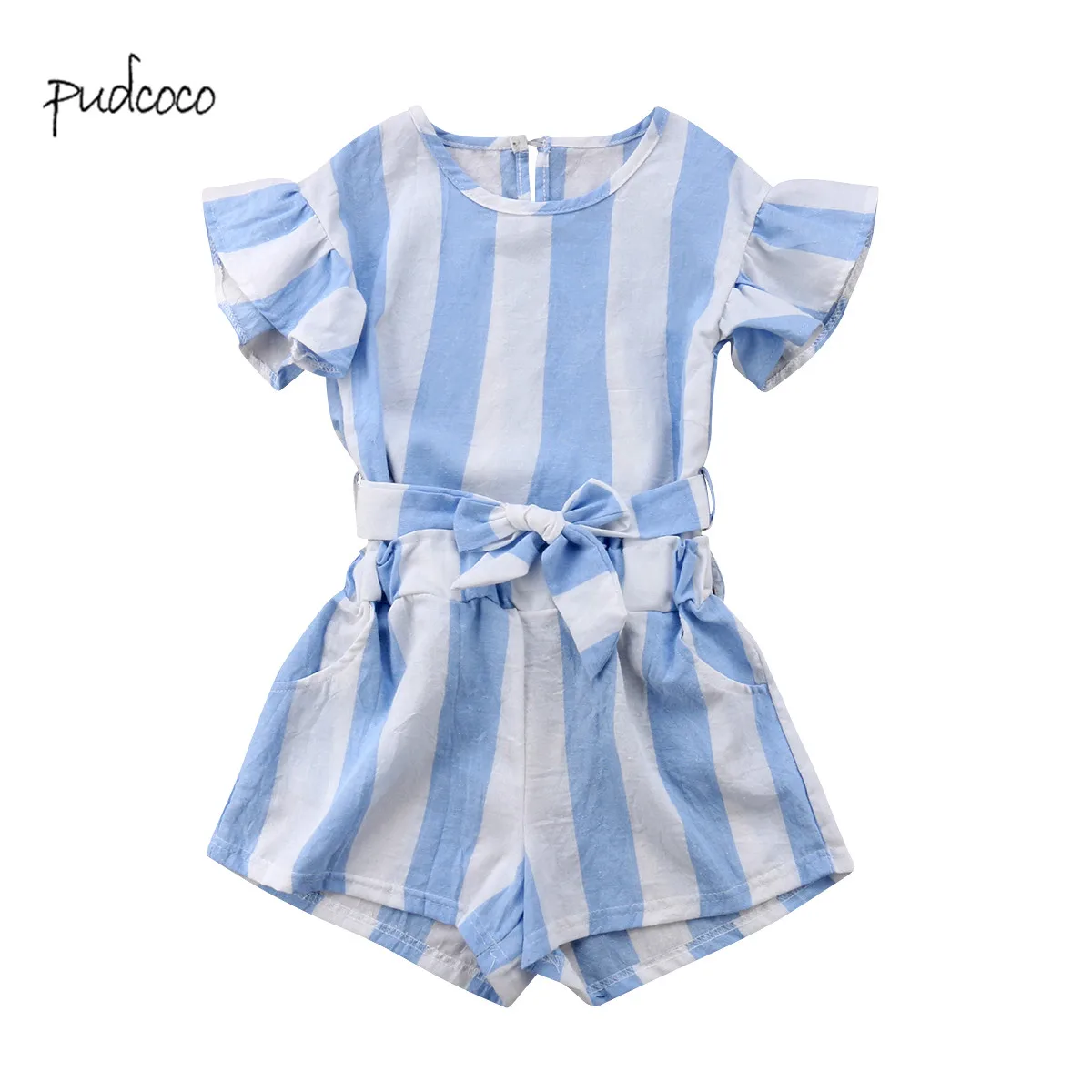 Pudcoco/Новая брендовая одежда для малышей футболка в полоску с короткими рукавами