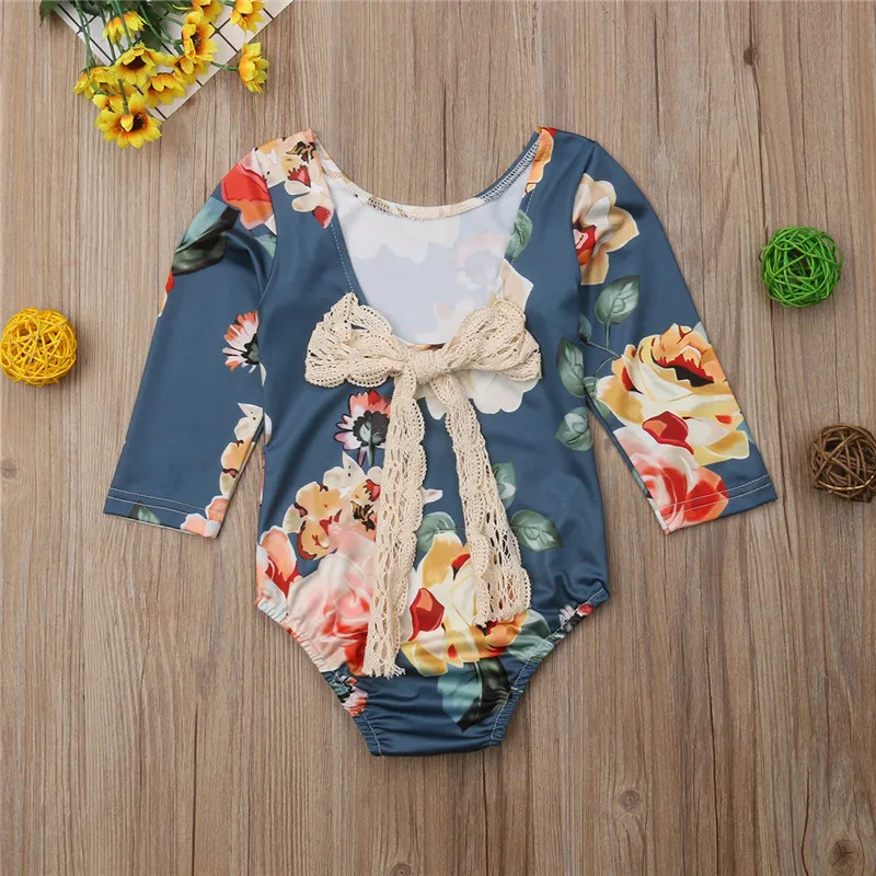 PUDCOCO/модный боди для новорожденных девочек хлопковый комбинезон с бантом сзади