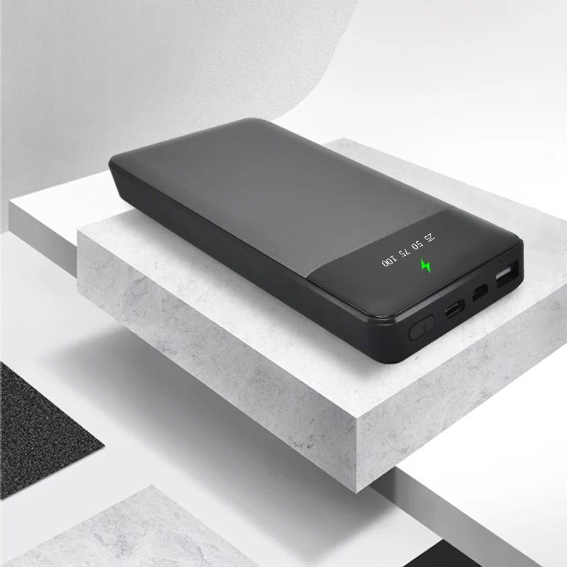 Qi Беспроводной Chager Мощность Bank 20000 мАч Dual USB 5V2A Выход внешний Батарея для iPhone X 8