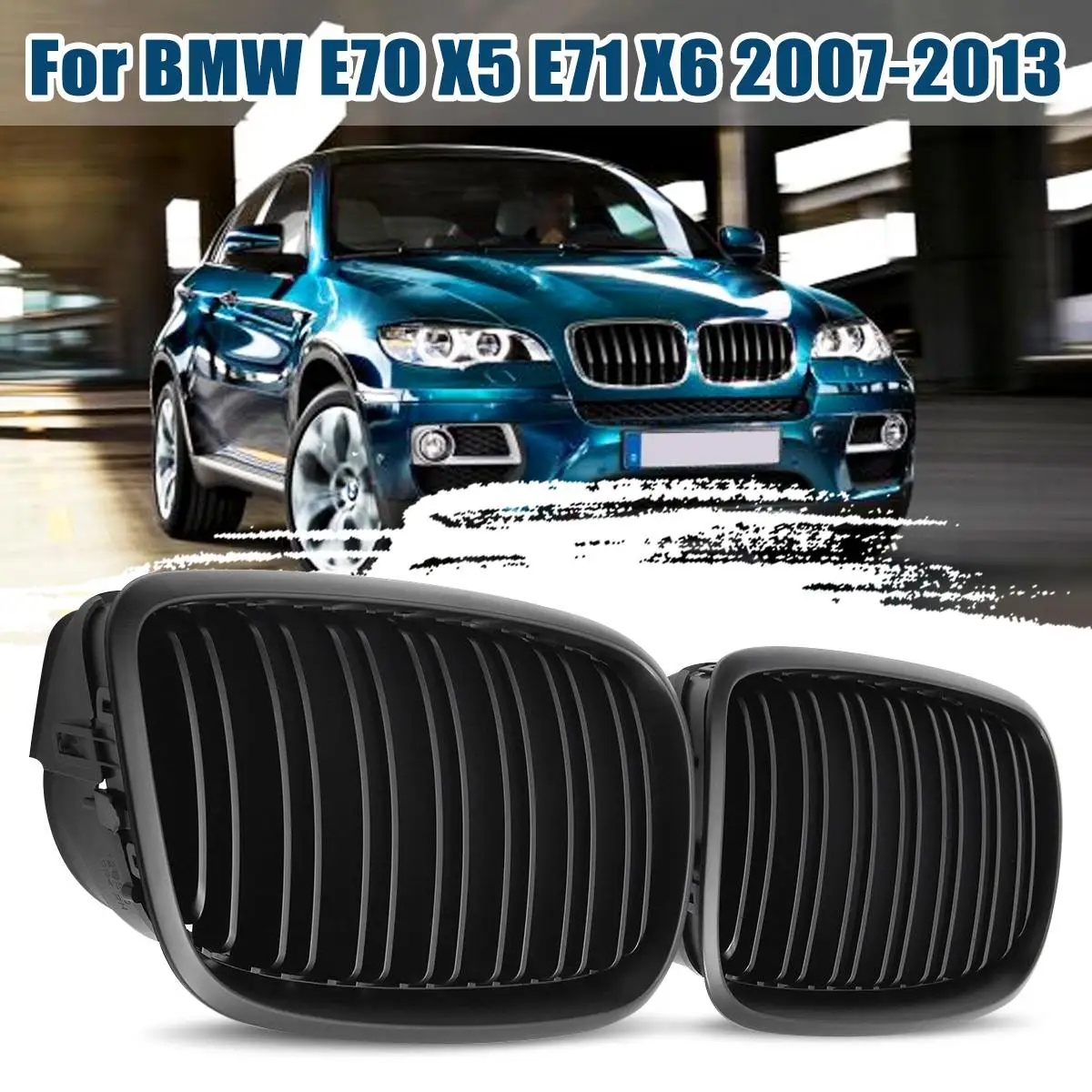 Решетка переднего бампера для BMW E70 E71X5 X6 07 2008 2009 2010 2011 2012 2013 Пара спортивных грилей
