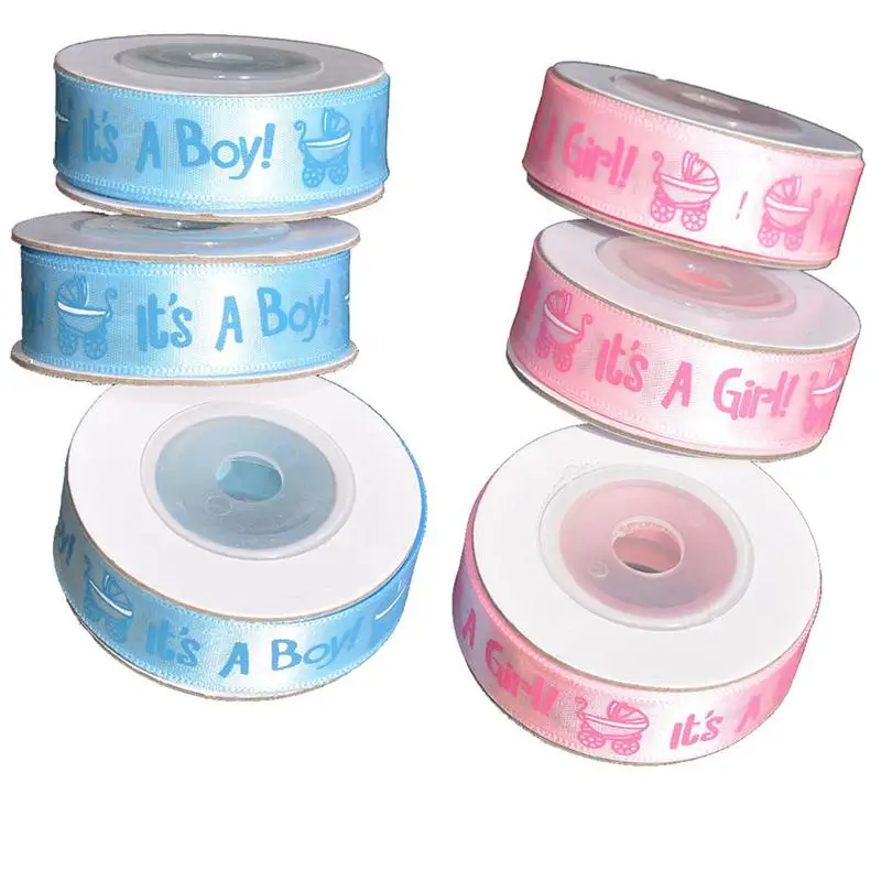 

It's A Boy/Girl Gift Ribbon Baby Shower Baby Baptism Decoration Ribbons Christening Satin Ribbon Gift Packing DIY Crafts