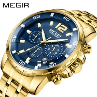 megir chronograph quartz men watch top brand luxury army military wrist watches clock men relogio masculino business wristwatch