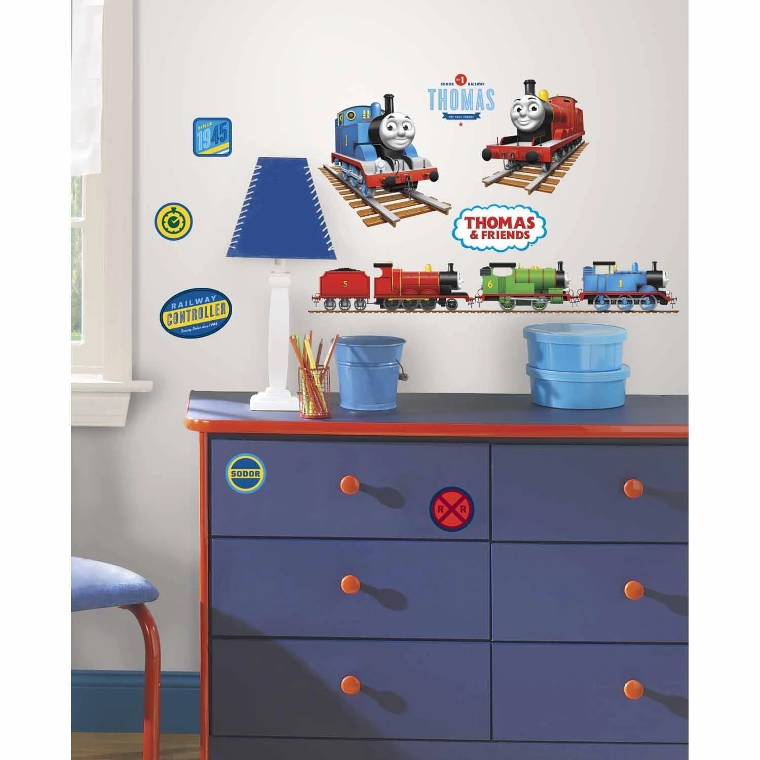 RoomMates RMK1831SCS Томас бак двигателя Peel & Stick Наклейки на стены|Наклейки стену| |