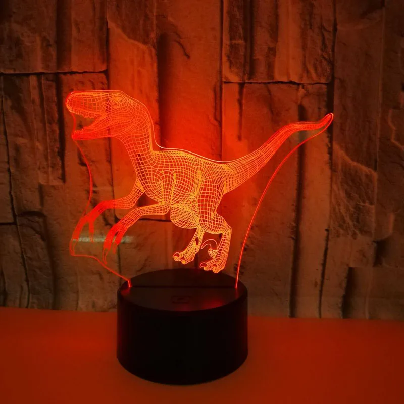 YIMIA креативный свирепый динозавр модель лампы красочный светодиодный ночник 3D USB