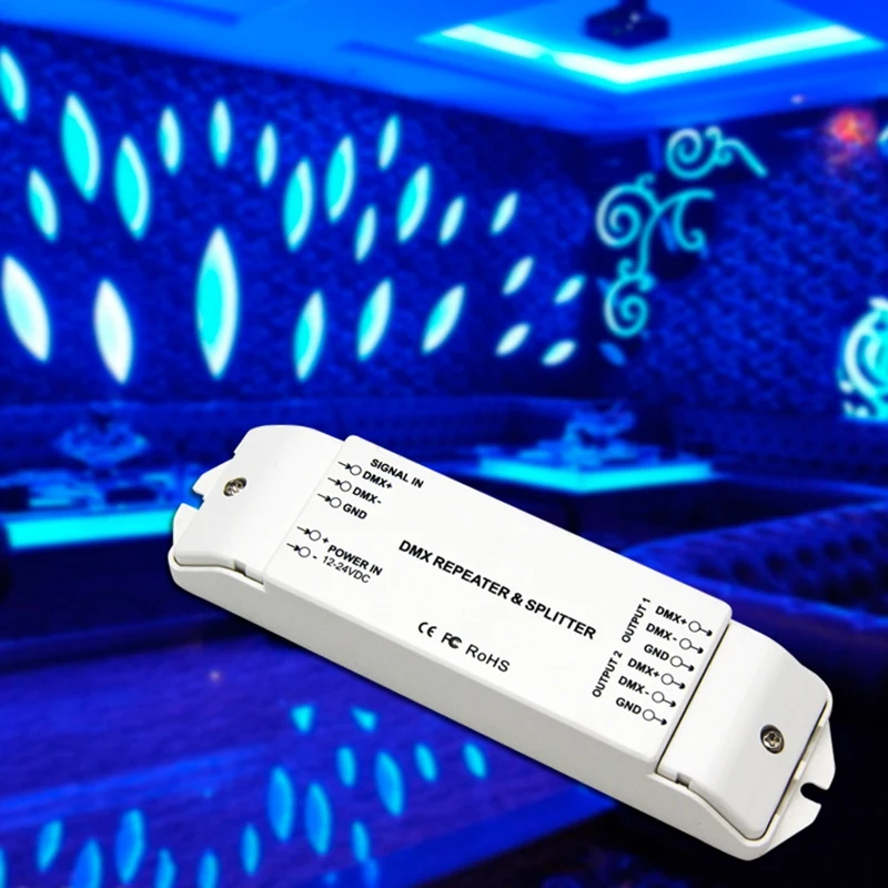 Bc-812 Dmx512 Репитер сигнала Dmx усилитель мощности от 1 до 2 каналов выход разветвитель