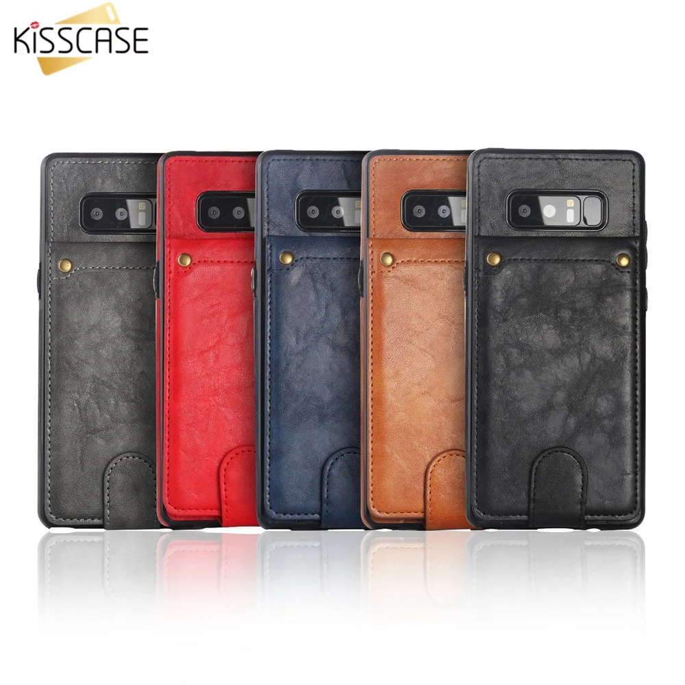 Чехол KISS в стиле ретро со слотом для карт кожаный чехол samsung Galaxy S9 S8 Plus S7 Edge