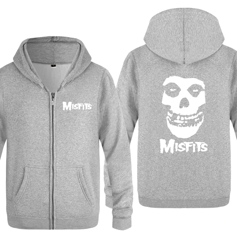 MISFITS панк рок толстовки для любителей музыки мужчин 2018 мужские флисовые на молнии