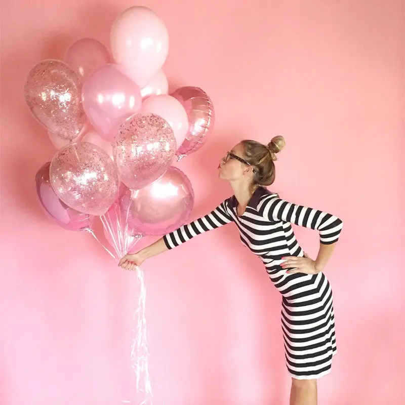 10pcs 12inch Pink White 2.8g Transparent Balloons Latex Helium Happy Birthday Party Supplies Baby Shower Wedding Decro Balls | Дом и сад