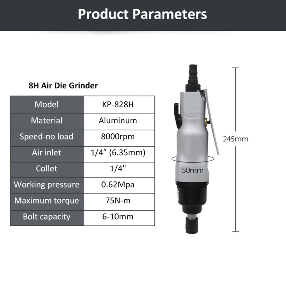 Воздушный шлифовальный станок 1/4 дюйма пневматический угловой инструмент