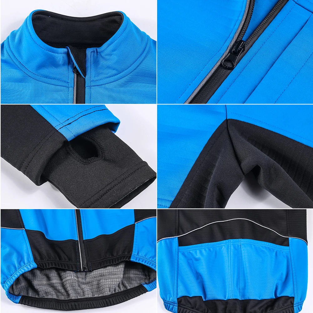 Lixada Men's Windproof Cycling Jacket Running Clothing Sportswear Coat Winter Thermal Polar Fleece MTB Bicycle Riding | Спорт и