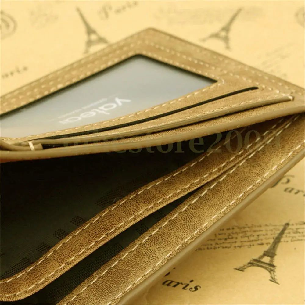 2018 New Style Hot Fashion Men's PU Leather Wallet Letter Pocket Patchwork Card Clutch Short Mini Wallets | Багаж и сумки