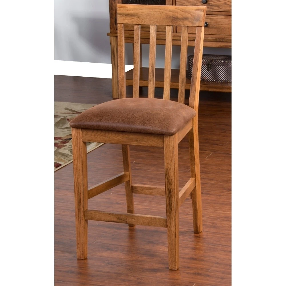 Oak деревянная перекладина назад барстул с подушки сиденья коричневый |