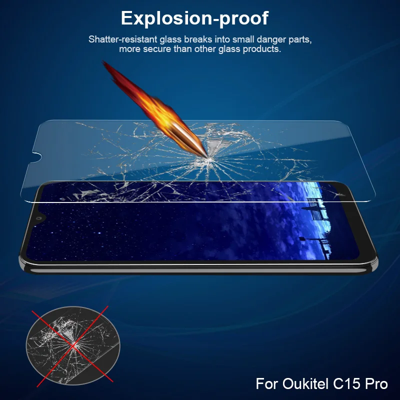 Закаленное стекло 6 09 дюйма для Oukitel C15 Pro защита экрана телефона замена простое в