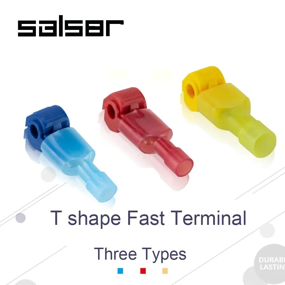 

(100SET / 200PCS) T Type Male Female Terminal Fast Wire Connection Connector Joint Non Destructive T shape Red/Yellow/Blue