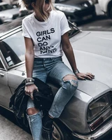 girls can do anything feministe women tshirt slogan t shirt 90s independent girl fashion tee round neck t shirt j069